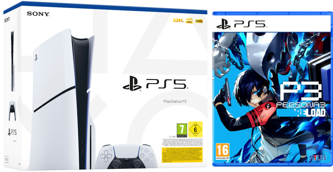 PS5 - WHITE SLIM EDITION + DUALSENSE (1TB) + PERSONA 3 RELOAD PS5 - WHITE SLIM EDITION + DUALSENSE (1TB) + PERSONA 3 RELOAD